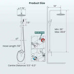 Brushed Nickel Outdoor Shower Faucet SUS304 Shower Fixture System Combo Set