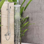 Brushed Nickel Outdoor Shower Faucet SUS304 Shower Fixture System Combo Set