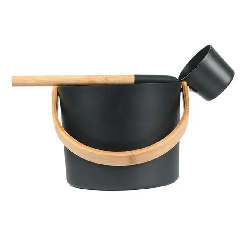Sauna Bucket Hotel Portable Tool Luxurious Sauna Bucket Long Handle Spoon Bathroom Practical for Shower Bath Accessories