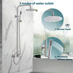 Brushed Nickel Outdoor Shower Faucet SUS304 Shower Fixture System Combo Set
