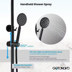Outdoor Shower Faucet Set Wall Mount Triple Function Shower System Matte Black Shower Faucet Complete Set